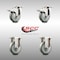 Service Caster 4 Inch 316SS Gray Polyurethane Swivel Top Plate Caster Lock Brake 2 Rigid, 2PK SCC-SS316TTL20S414-PPUB-2-R-2 - alternate 4
